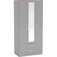 Product photograph of Lynx Grey 3 Door Combi Wardrobe from Choice Furniture Superstore