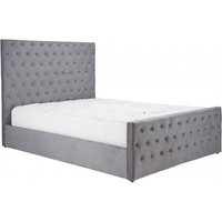 Product photograph of Marquis Grey Velvet Fabric Ottoman Storage Bed - Sizes Available from Choice Furniture Superstore