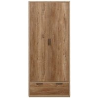 Product photograph of Stockwell Rustic Oak Effect 2 Door Wardrobe - 1 Drawer from Choice Furniture Superstore