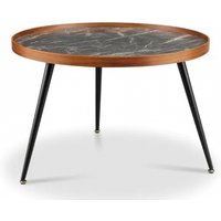 Product photograph of Jual Siena Walnut And Black Marble Round Coffee Table - Jf328 from Choice Furniture Superstore