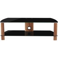 Product photograph of Alphason Century Walnut And Black Glass 120cm Tv Stand - Adce1200-blk from Choice Furniture Superstore