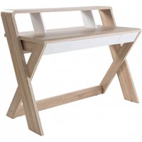 Product photograph of Alphason Aspen Oak And White Desk - Aw2110 from Choice Furniture Superstore