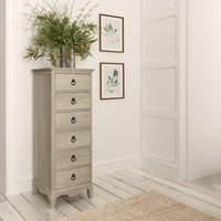 Product photograph of Willis And Gambier Camille Grey Oak 6 Drawer Tall Chest from Choice Furniture Superstore