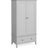 Product photograph of Capri Silver Grey Gents Double Wardrobe With 2 Doors And 1 Bottom Storage Drawer from Choice Furniture Superstore