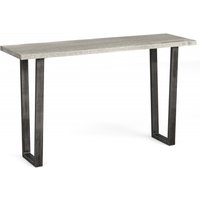 Product photograph of Dalston Grey Oak Console Table Live Edge Top With Industrial Style Black Metal U Legs from Choice Furniture Superstore