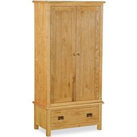 Product photograph of Addison Lite Natural Oak Gents Double Wardrobe With 2 Doors And 1 Bottom Storage Drawer from Choice Furniture Superstore