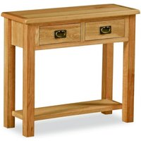 Product photograph of Salibury Lite Oak 2 Drawer Console Table from Choice Furniture Superstore