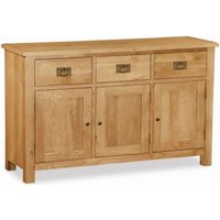 Product photograph of Salibury Lite Oak 130cm Medium 3 Door Sideboard from Choice Furniture Superstore