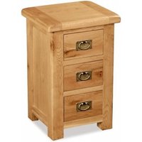 Product photograph of Addison Natural Oak Wide Bedside Cabinet - 3 Drawers from Choice Furniture Superstore