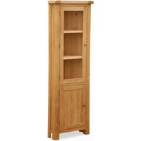Product photograph of Salibury Premium Oak Corner Display Cabinet from Choice Furniture Superstore