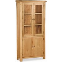 Product photograph of Salibury Premium Oak 2 Door Display Cabinet from Choice Furniture Superstore