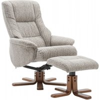 Product photograph of Gfa Florida Swivel Recliner Chair With Footstool In Wheat Beige Fabric from Choice Furniture Superstore
