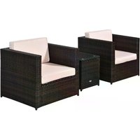 Product photograph of Outsunny Rattan Garden Furniture 2 Seater Sofa Furniture Set W Cushions Steel Frame-brown from Aosom UK