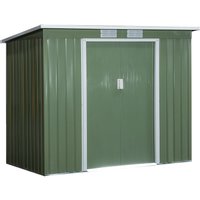 Product photograph of Outsunny Pend Garden Storage Shed W Foundation Double Door Ventilation Window Sloped Roof Equipment Tool Storage 213 X 130 X 173 Cm Aosom Uk from Aosom UK