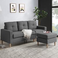 Product photograph of 6 5ft Multi-functional 3 Seater Sofa Bed With Removable Footrest Solid Wood Frame 3 Seater Bed Settee 190x76x84 Cm Grey Aosom Uk from Aosom UK