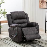 Product photograph of Electric Recliner Chair With Massage Heating Points Usb Ports And Side Pockets Upholstered Lounger Chair For Elderly 87x85x107 Cm Grey Aosom Uk from Aosom UK