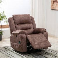 Product photograph of Electric Recliner Massage Chair With Heat Massage Armchair With Heat Dual Usb Ports Side Pockets Easy Assembly 87x85x107 Cm Brown Aosom Uk from Aosom UK