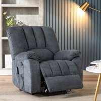 Product photograph of Electric Recliner Armchair With Massage Points Usb Ports Side Pockets Executive Heating Power Lift Massage Chair Light Grey-blue Aosom Uk from Aosom UK