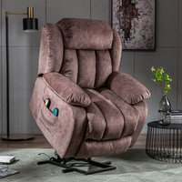 Product photograph of Non-slip Electric Recliner Armchair With Heat And Vibration Heavy Duty Mechanism For Elderly 96x95x100 Cm Brown Aosom Uk from Aosom UK