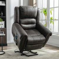Product photograph of Large Power Lift Recliner Massage Chair With Heating Heavy Duty Electric Reclining Chair Usb Port Side Pockets 104x106x102 Cm Grey Aosom Uk from Aosom UK