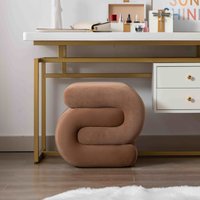 Product photograph of S-shape Wavy Velvet Pouffe Stool With No Assembly Required Easy Maintenance Vanity Stool For Bedroom Living Room 50 46 46 Cm Coffee Aosom Uk from Aosom UK
