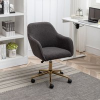Product photograph of Adjustable Height Swivel Executive Office Chair With Gold Legs Ergonomic Backrest Height Adjustable Stool 58x58x86 Cm Dark Grey Aosom Uk from Aosom UK
