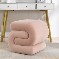 Product photograph of Velvet Ottoman Storage Pouffe Under Desk S-shape Wavy Foot Stool Upholstered Extra Seating No Assembly Required 50 46 46 Cm Pink Aosom Uk from Aosom UK