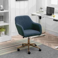 Product photograph of Adjustable Height Swivel Executive Office Chair With Gold Legs Ergonomic Backrest Height Adjustable Stool 58x58x86 Cm Green Aosom Uk from Aosom UK