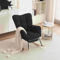 Product photograph of Upholstered Rocking Chair With Teddy Fabric Pull-out Footrest Ergonomic Backrest Modern Rocker For Reading Relaxing 80x70x95 Cm Black Aosom Uk from Aosom UK