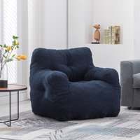 Product photograph of Soft Tufted Foam Kids Chair With Teddy Fabric Bean Bag Chairs Comfy Lazy Sofa For Living Room And Bedroom 100x94x70 Cm Blue Aosom Uk from Aosom UK