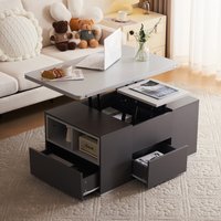 Product photograph of Lift-top Coffee Table With Storage 3 Drawers And Adjustable Height Sofa End Tea Tables For Living Room Furniture 100x51x47 Cm Gray Aosom Uk from Aosom UK
