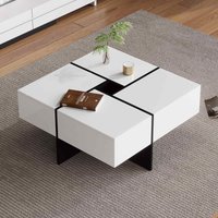 Product photograph of Multifunctional Lift Top Coffee Table With 4 Drawers And Storage High Gloss Top Living Room Centre Table Tea Table 70x70x35 Cm White Aosom Uk from Aosom UK