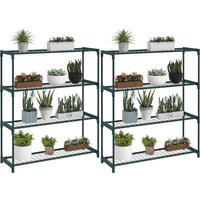 Product photograph of Outsunny Four-tier Steel Plant Shelf - Black from Aosom UK