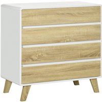 Product photograph of Homcom Chest Of Four Drawers - Wood-effect White from Aosom UK
