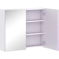 Product photograph of Homcom Wall Mounted Bathroom Mirror Cabinet Double Door Storage Cupboard With Adjustable Shelf 60h X 70w X 15d Cm White Aosom Uk from Aosom UK