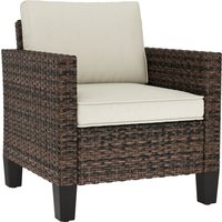 Product photograph of Outsunny Single Rattan Armchair With Cushions - Brown from Aosom UK