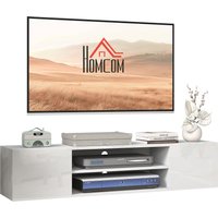 Product photograph of Homcom Floating Tv Stand Cabinet For Tvs Up To 60 Wall Mounted Tv Unit W Open Shelf Storage Cupboards Cable Management White from Aosom UK
