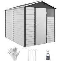 Product photograph of Outsunny 9 X 6ft Outdoor Shed Heavy-duty All-weather Galvanised Shed With Lockable Door Sloped Roof Dark Grey Aosom Uk from Aosom UK