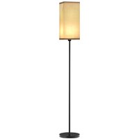 Product photograph of Homcom Floor Lamp Modern Standing Lamp With Linen Shade Tall Lamps For Living Room Bedroom With Foot Switch Bulb Not Included Black Aosom Uk from Aosom UK