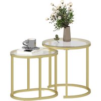 Product photograph of Homcom Modern Coffee Table Set Of 2 Nest Of Tables With Steel Frame And Tempered Glass Tabletop Side Tables For Living Room Bedroom Clear from Aosom UK