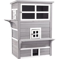 Product photograph of Pawhut 3 Tier Wooden Kitten Shelter For Indoor Outdoor from Aosom UK