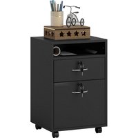 Product photograph of Homcom 60cm Storage Cabinet With Drawer Open Shelf Metal Handles And 4 Wheels Office Home Organiser Mobile Printer Black Aosom Uk from Aosom UK