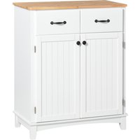 Product photograph of Homcom Modern Organising Kitchen Cupboard Wooden Storage Cabinet Tableware Organizer W 2 Drawers For Living Dining Pantry Room White Aosom Uk from Aosom UK