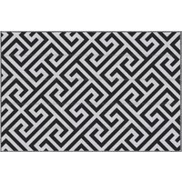 Product photograph of Outsunny Reversible Outdoor Mat Portable Plastic Straw Rug For Rvs Gardens Decks Black White 121x182 Cm Aosom Uk from Aosom UK