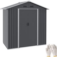 Product photograph of Outsunny 6 5 X 3 5ft Outdoor Storage Shed With Lockable Doors Vents For Garden For Tools Equipment Metallic Dark Grey Aosom Uk from Aosom UK