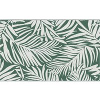 Product photograph of Outsunny Reversible Outdoor Rv Rug 1 5 X 2 4m Patio Floor Mat For Garden Deck Beach Camping Green Leaves Green And White from Aosom UK