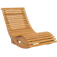 Product photograph of Outsunny Waterproof Wooden Rocking Chair With Slatted Seat Outdoor Furniture 130cm X 60cm X 60cm Teak Aosom Uk from Aosom UK