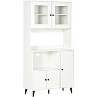 Product photograph of Homcom Freestanding Kitchen Cupboard Modern Kitchen Storage Cabinet With Doors And Adjustable Shelves 180cm White from Aosom UK