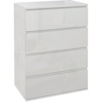 Product photograph of Homcom 4 Drawer Chest High Gloss Storage Cabinets Modern Bedroom Dresser Sleek White Aosom Uk from Aosom UK