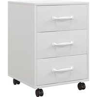 Product photograph of Homcom 3 Drawer File Cabinet Mobile Filing Cabinet On Wheels For Home Office Study White Aosom Uk from Aosom UK